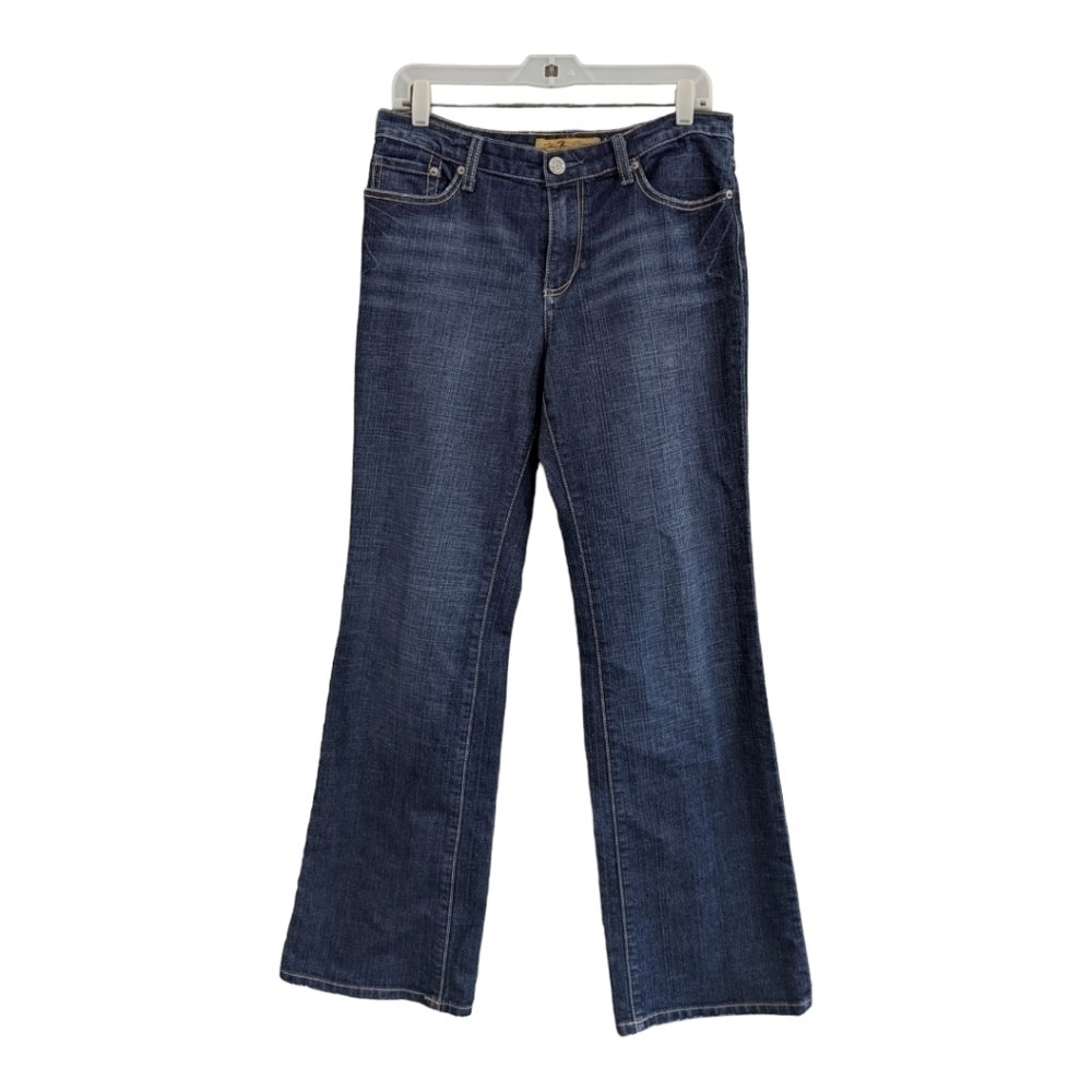 Seven 7 Premium Dark Wash Denim Embellished Pocket Flare jeans Size 8 - 32 X 32